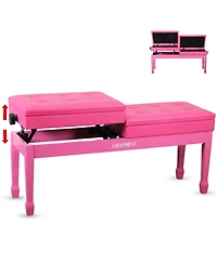 5 Core Duet Piano Bench 3.5 Inch Padded Cushioned Stool Wooden Heavy Duty Musician Chair w Storage