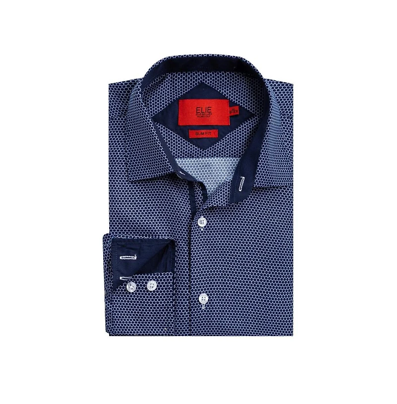 Elie Balleh Men's Slim Fit Honeycomb Shirt