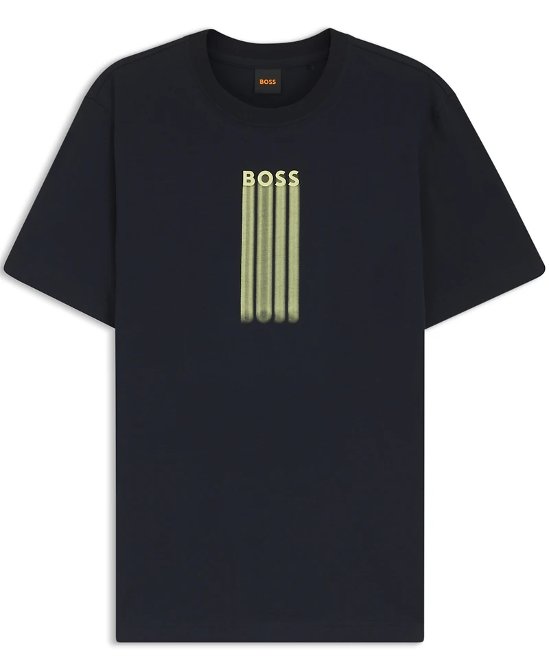 Boss by Hugo Men's Cotton-Jersey Logo Artwork T-Shirt