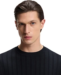 Boss by Hugo Men's Cotton-Silk Cable-Knit T-Shirt