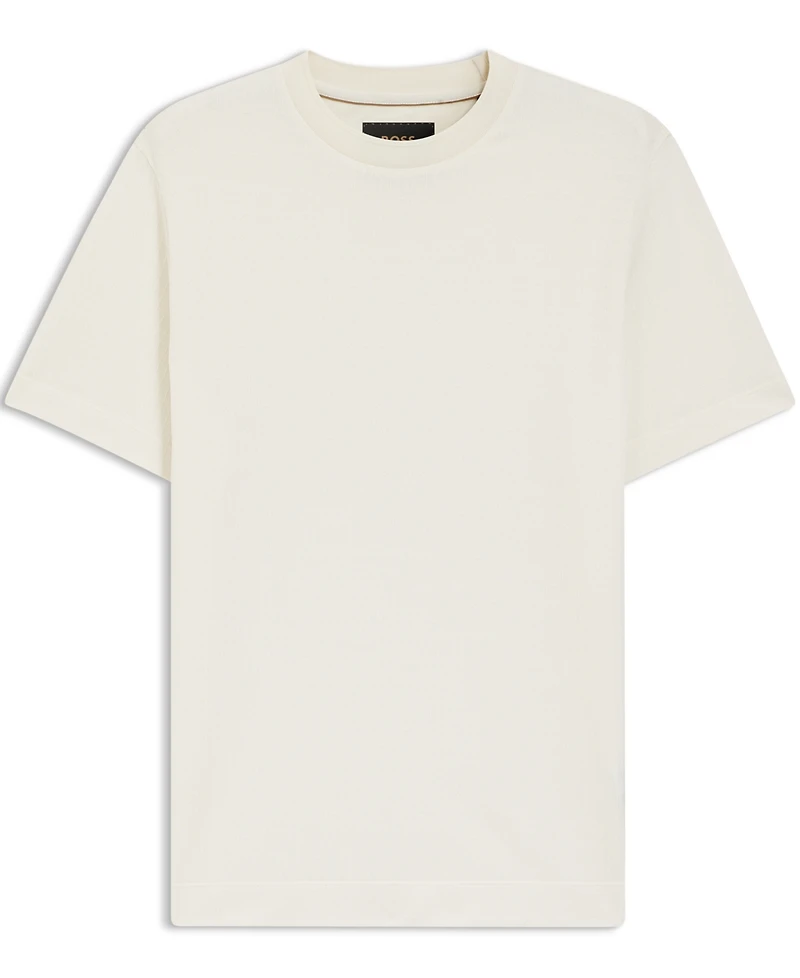 Boss by Hugo Men's Cotton-Silk Geometric Jacquard T-Shirt