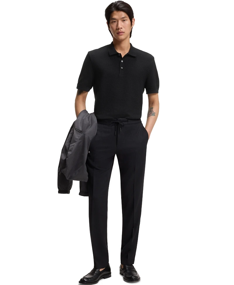 Boss by Hugo Men's Mercerized Cotton Basket Weave Polo Shirt