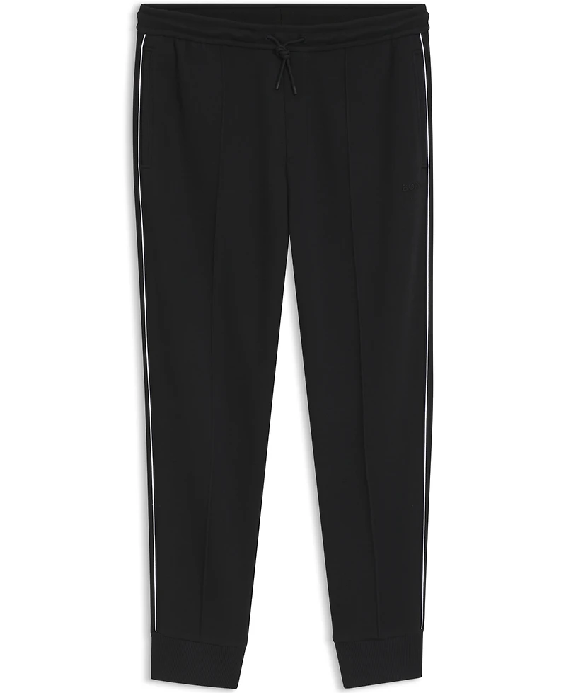 Boss by Hugo Men's Piped-Detail Cotton-Blend Tracksuit Bottom Pants