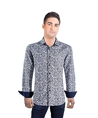 Elie Balleh Men's Slim Fit Floral Print Button-Down Shirt for Men