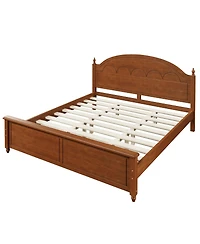 Streamdale Furniture King size Wooden Bed Frame with Arched Headboard and Classic Design