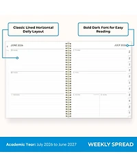 Gnuadz Gemma Academic Planner 2026-2027 Weekly Monthly Wirebound