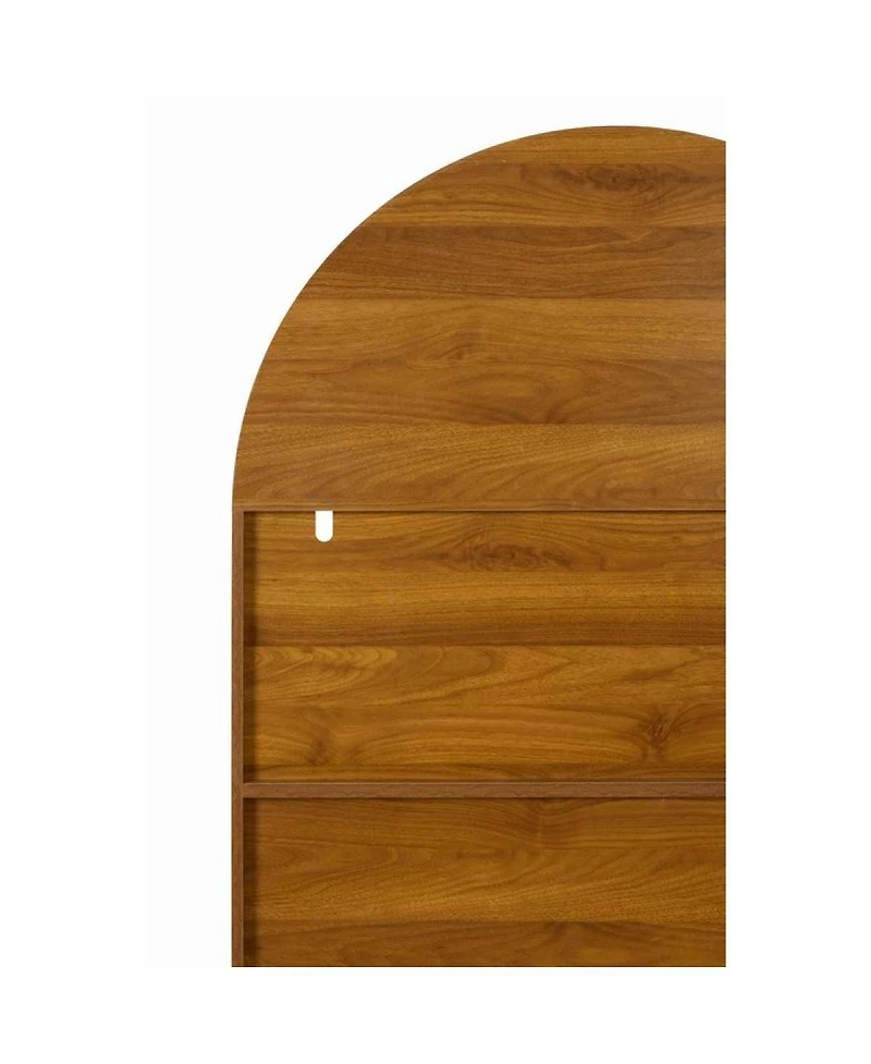 Streamdale Furniture 66 Inch Tall Vintage Arched Carved Wood Open Shelf Bookcase
