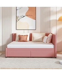Streamdale Furniture Full Size Upholstered Daybed with 2 Storage Drawers