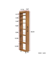 Streamdale Furniture 7-Tier Multi-Functional Pull-Out Storage Shelf for Narrow Spaces