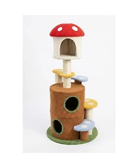 Streamdale Furniture mushroom cat tree with large condo platform ladder