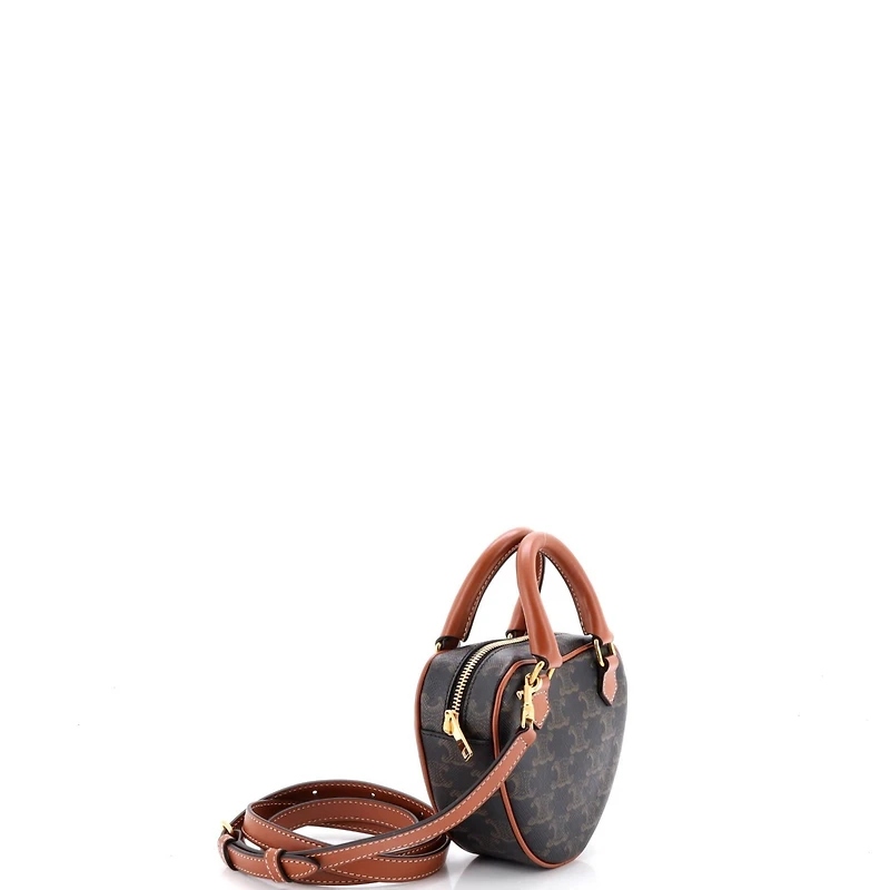 Pre-Owned Celine Medium Heart Bag Triomphe Coated Canvas