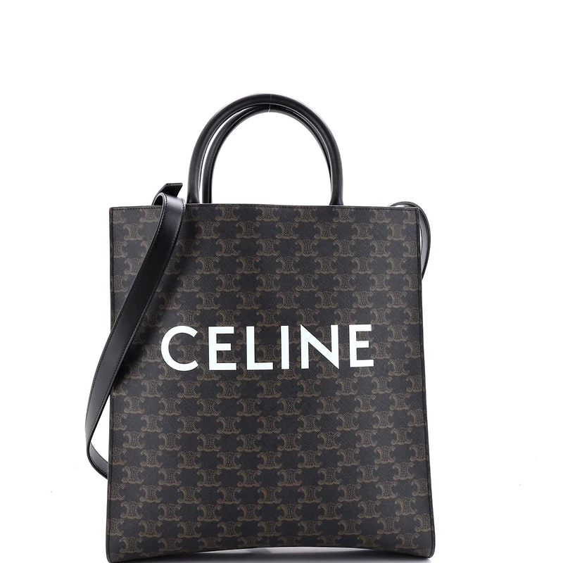Pre-Owned Celine Medium Vertical Cabas Tote Triomphe Coated Canvas