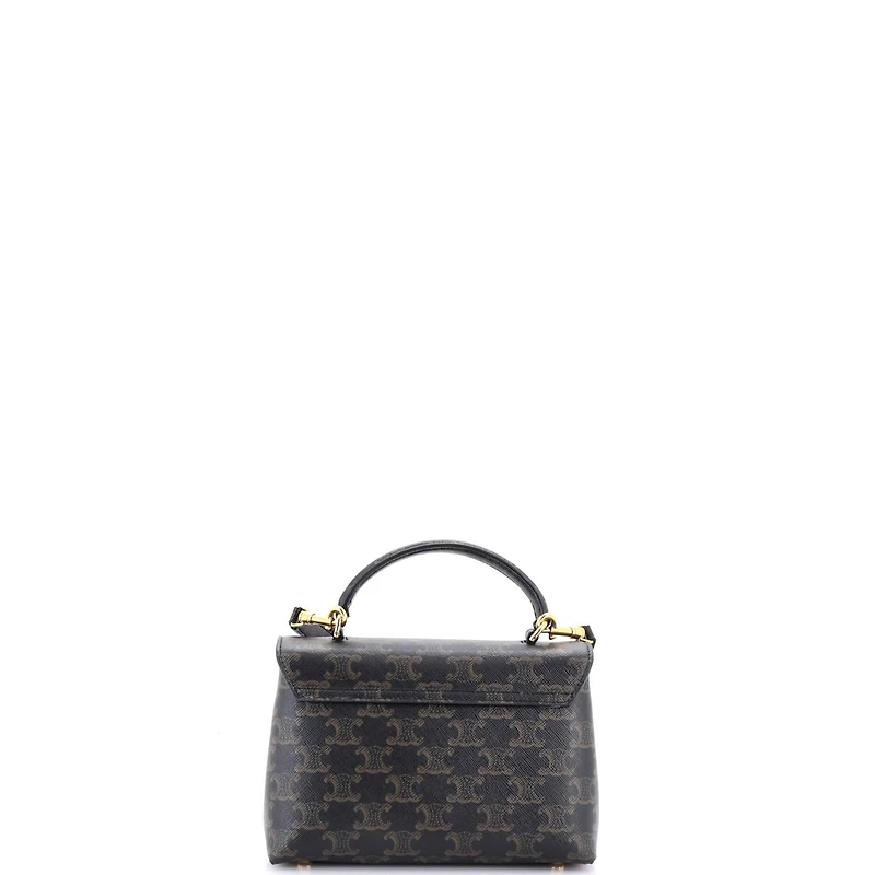 Pre-Owned Celine Teen Nino Top Handle Bag Triomphe Coated Canvas