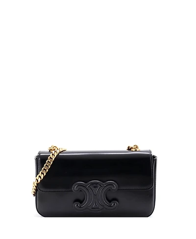 Pre-Owned Celine Small Triomphe Chain Shoulder Bag Leather