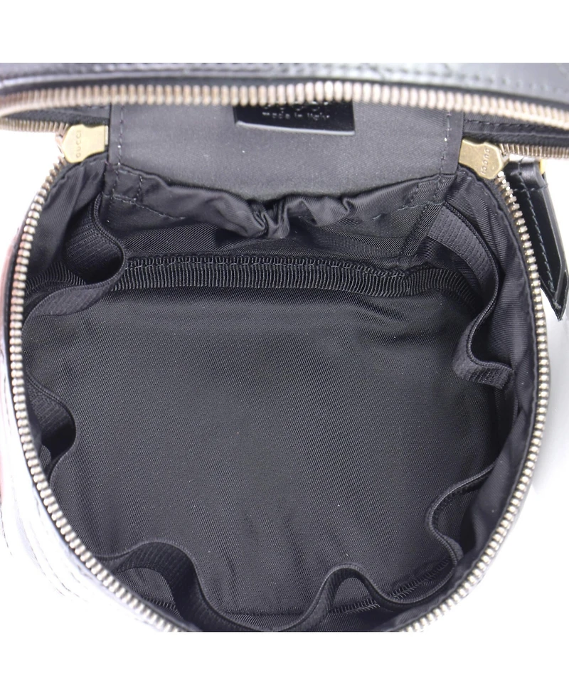 Pre-Owned Gucci Mini Gg Marmont Top Handle Cosmetic Case Matelasse Leather