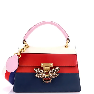 Pre-Owned Gucci Small Queen Margaret Top Handle Bag Colorblock Leather