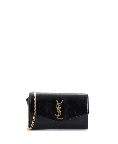 Pre-Owned Saint Laurent Uptown Chain Wallet Leather