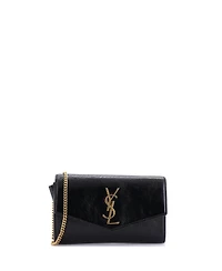 Pre-Owned Saint Laurent Uptown Chain Wallet Leather