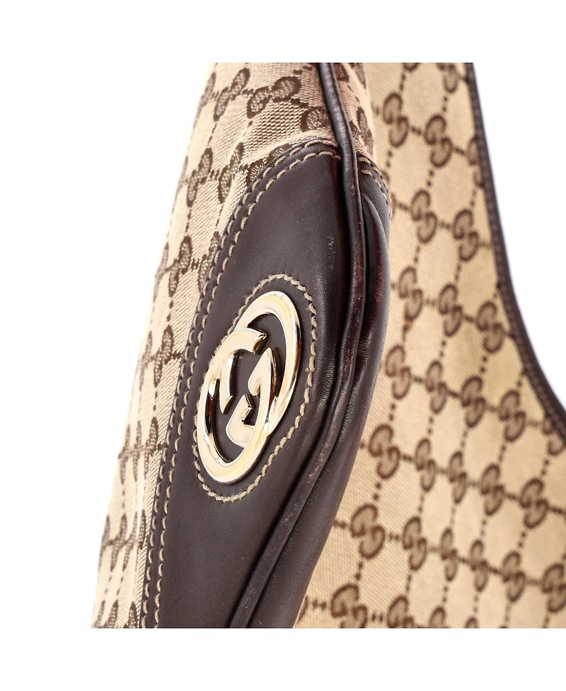 Pre-Owned Gucci Medium New Britt Hobo Gg Canvas