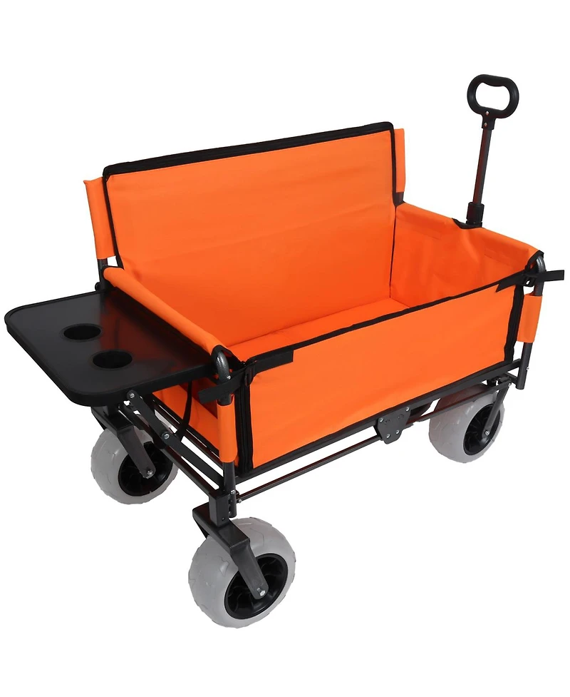 Streamdale Furniture 3-in-1 Folding Wagon with Bench, Tabletop and 500lb Capacity