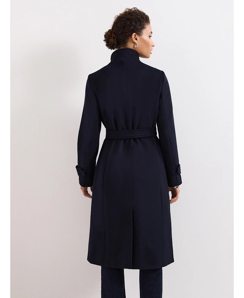 Phase Eight Women's Belted Funnel Collar Coat