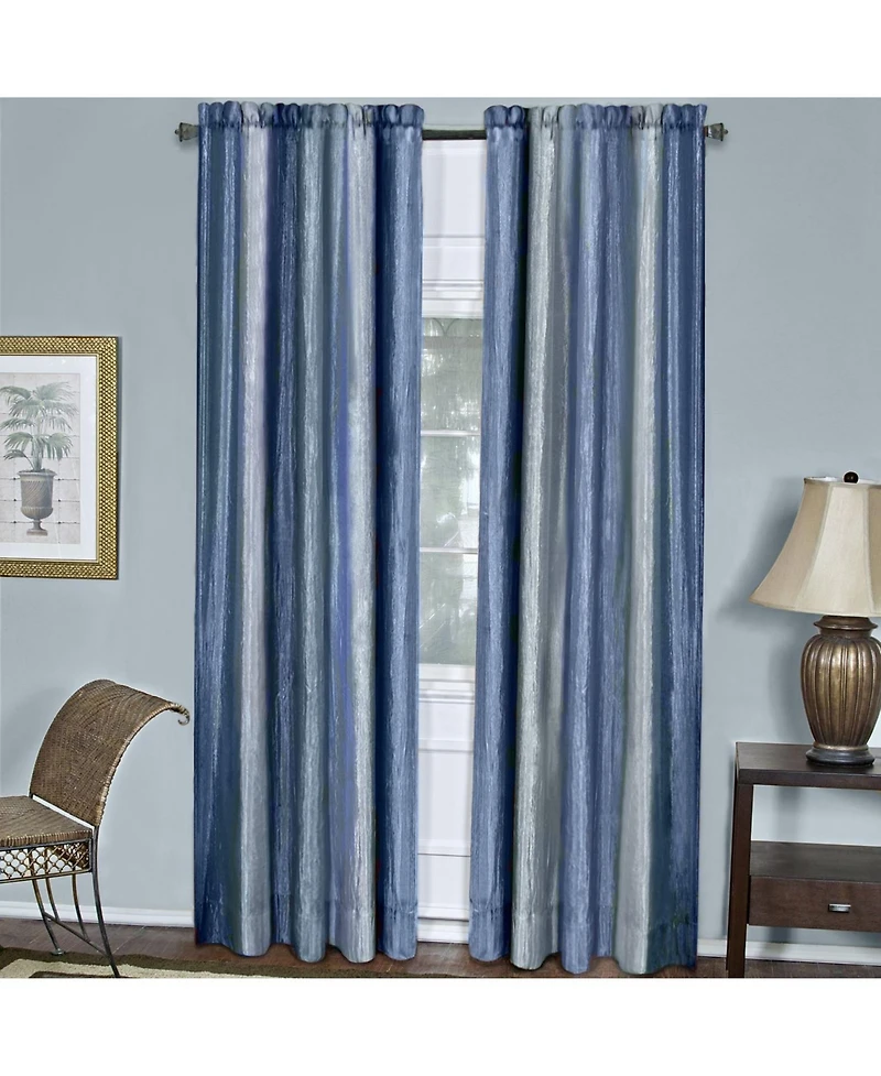 GoodGram Royal Ombre Crushed Semi Sheer Complete 6 Piece Window Curtain and Valance Set