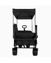 Streamdale Furniture 3-in-1 Folding Wagon Cart with Bench Seat, Canopy and Storage, 500lbs Capacity