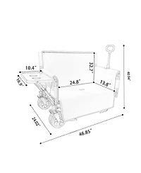 Streamdale Furniture 3-in-1 Convertible Folding Wagon with Bench, Tabletop and 500lbs Capacity