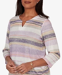 Alfred Dunner Women's Grand Bazaar Mixed Stripe Knit Top