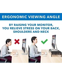 Mount-It! Metal Mesh Monitor Stand with Pull Out Drawer