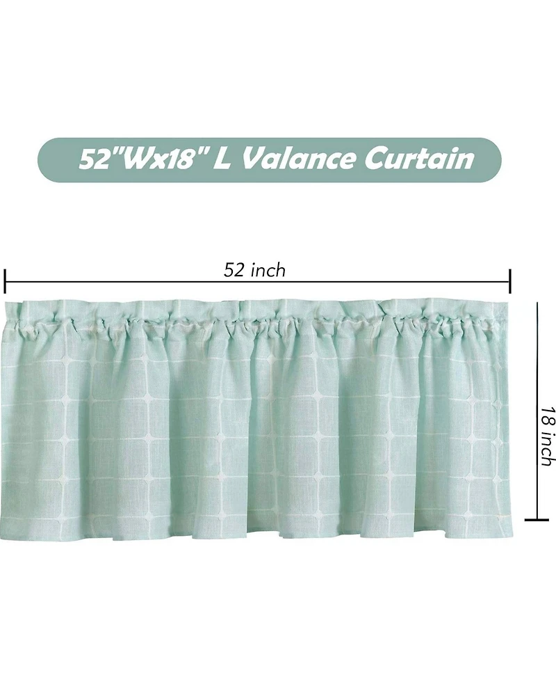 Kate Aurora 3 Piece Claire Embroidered Cafe Rod Pocket Kitchen Curtain Tier And Valance Set