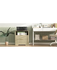 Streamdale Furniture Smart Nightstand with Charging Station and Storage Cabinet
