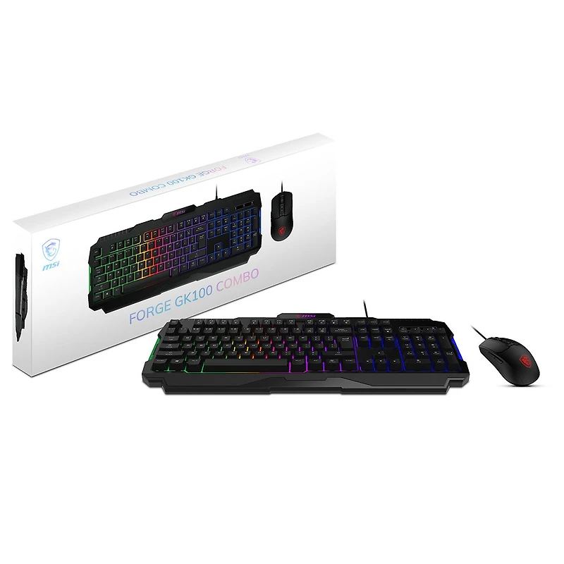 Msi Forge GK100 Combo Rgb Wired Gaming Keyboard and Mouse