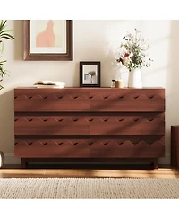 Streamdale Furniture 60" 6-Drawer Wave Front Dresser and Tv Stand