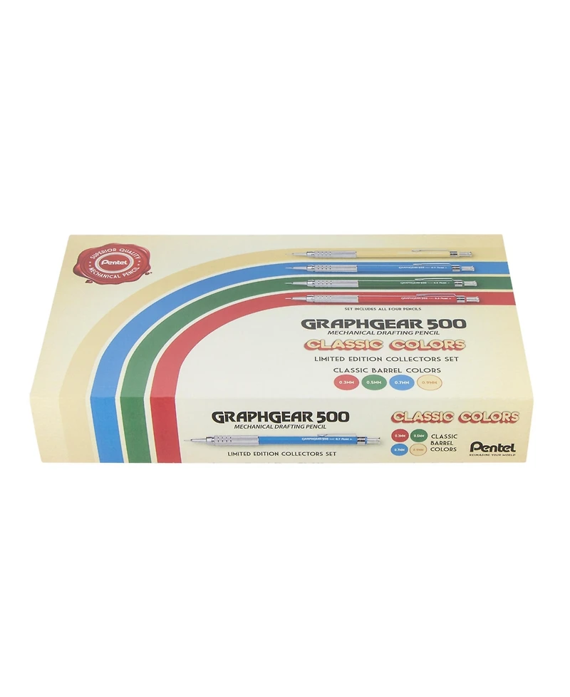 Pentel GraphGear 500 Mechanical Pencil Classic Colors Box Set