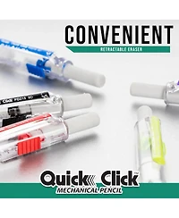 Pentel Quick Click Mechanical Pencil, 0.7mm, Plus Lead and Eraser, 8-pack