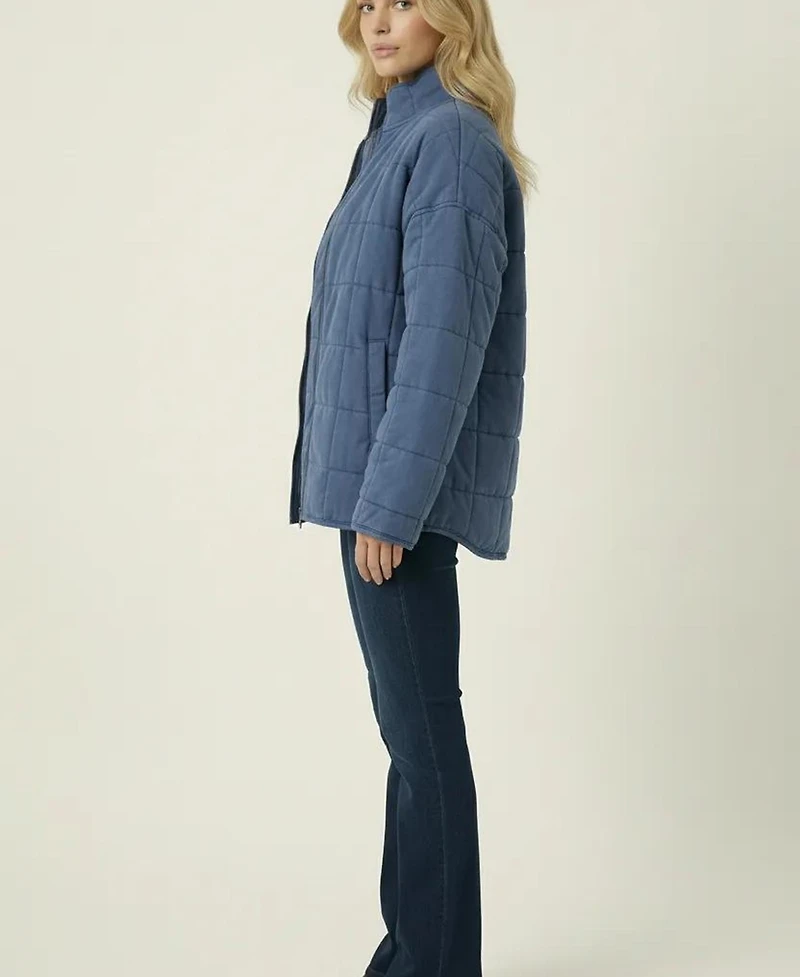 Modenaire Women's Quilted Fleece Long Sleeve Jacket