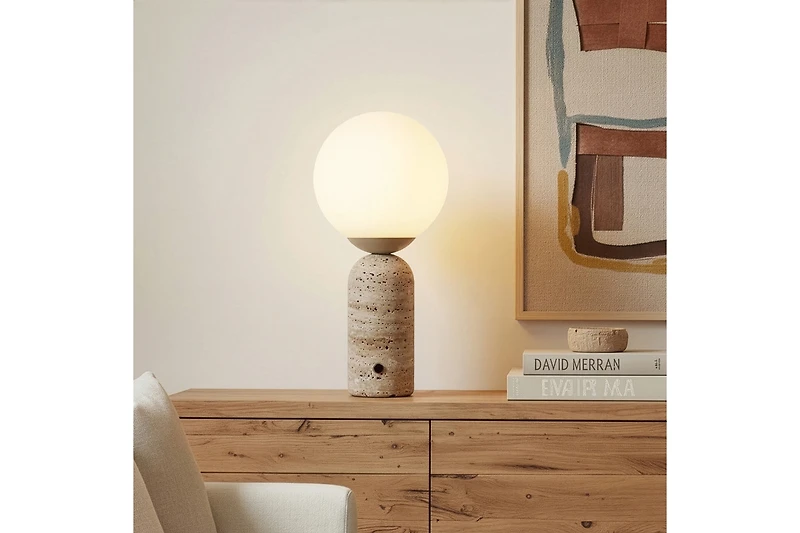 Brightech Mila Tall 15" Dimmable Led Table Lamp with Marble Base