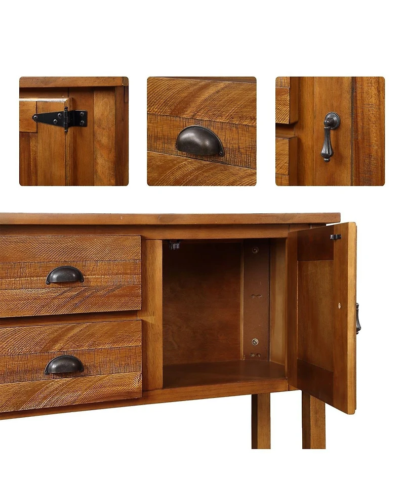 Streamdale Furniture 46'' Solid Wood Sideboard Console Table with 2 Drawers and Storage