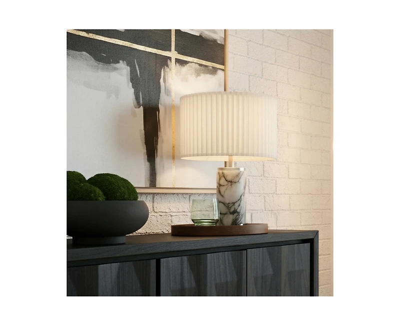 Brightech Arden 17" Modern Led Marble Table Lamp with Charging Usb Port