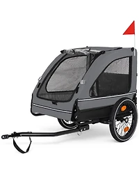 Streamdale Furniture Pet Bike Trailer for Small and Medium Dogs, Foldable with Quick Release Wheels