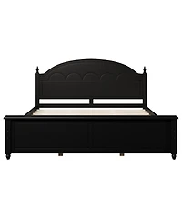 Streamdale Furniture King size Wooden Bed Frame with Arched Headboard and Classic Design