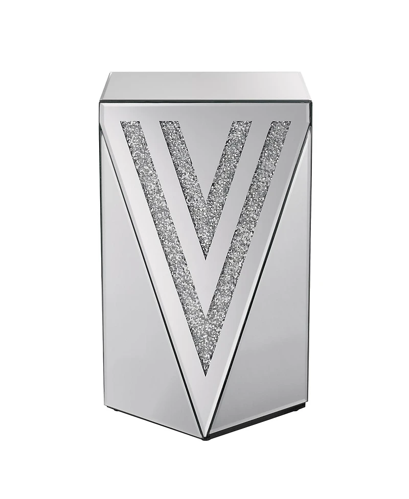 Streamdale Furniture Inverted Triangular Crystal Diamond Inlaid Square Side Table