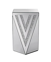 Streamdale Furniture Inverted Triangular Crystal Diamond Inlaid Square Side Table