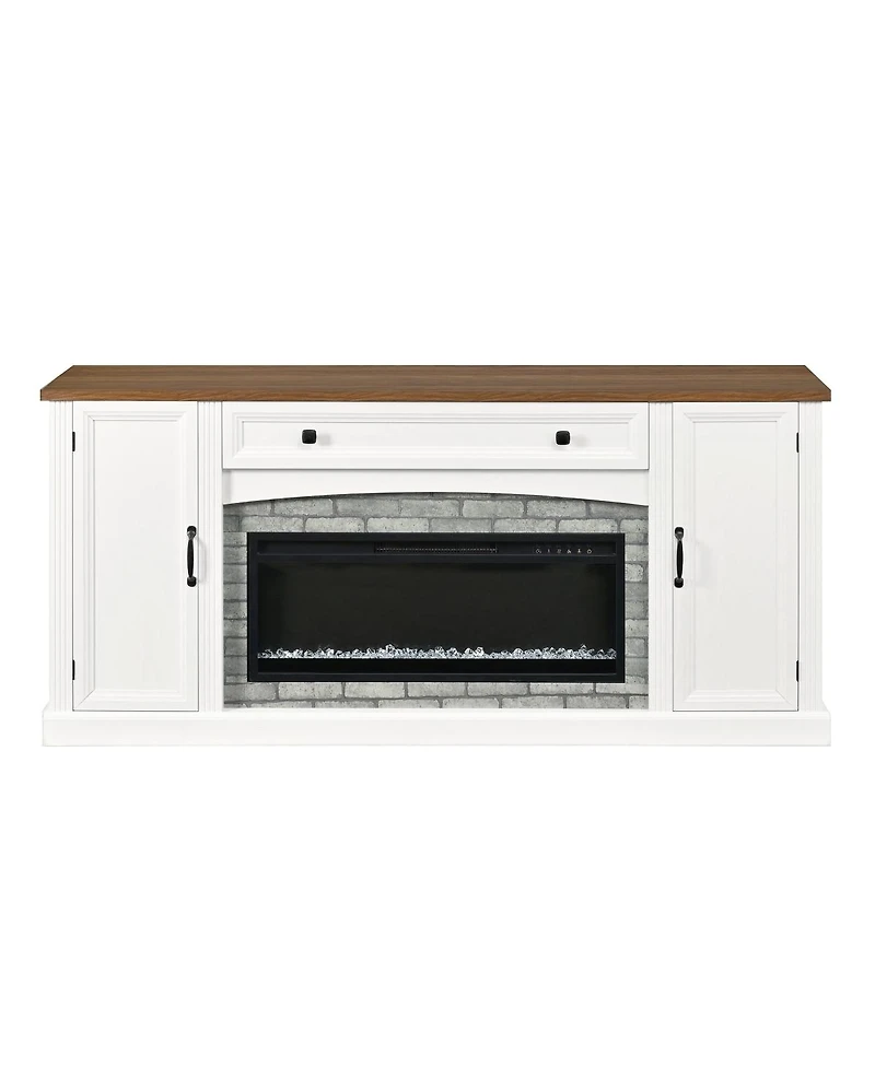 Streamdale Furniture Farmhouse Electric Fireplace Tv Stand for TVs up to 70"
