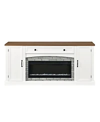 Streamdale Furniture Farmhouse Electric Fireplace Tv Stand for TVs up to 70"