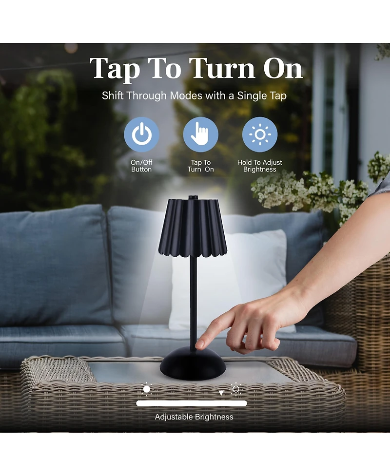 Bell + Howell Rechargeable Scalloped Design Portable Led Light with 3 Dimmable Modes Table Lamp