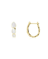 The Lovery Mother of Pearl Inside Out Hoop Earrings 14K Gold-Plated Sterling Silver