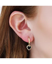 The Lovery Mini Onyx Heart Dangle Earrings 14K Gold-Plated Sterling Silver