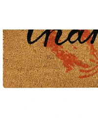 Kate Aurora Fall Harvest Thankful Leaf Bristled Outdoor Welcome Mat